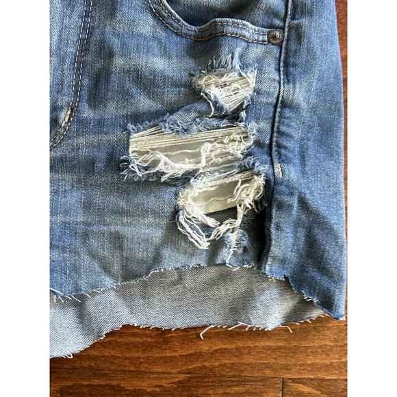 American Eagle Outfitters Jean Shorts Cut-Off High Rise Shortie 4 Distressed - Picture 2 of 8